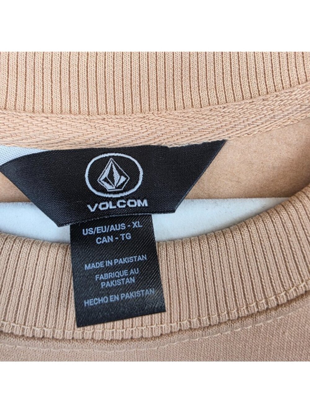 Volcom Ex Boyfriends Sweatshirt Womens XL Peach Palm Graphic Fleece Pullover - Picture 5 of 15